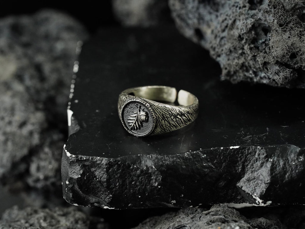 Baldur's Gate 3 Halsin Oak Leaf Ring - 950 Silver