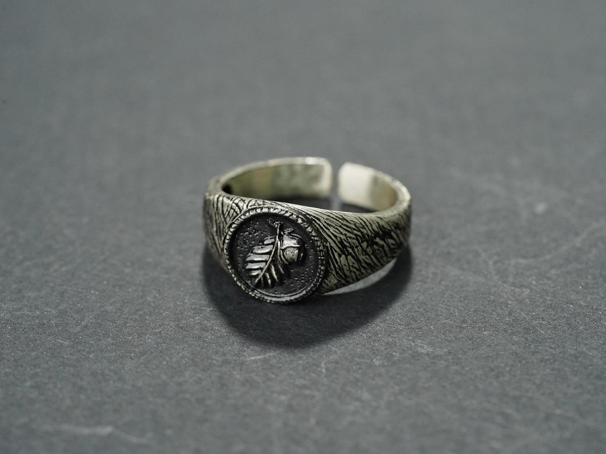 Baldur's Gate 3 Halsin Oak Leaf Ring - 950 Silver