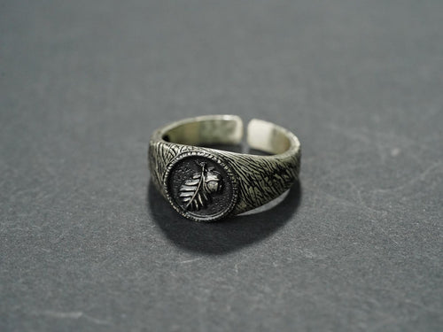 Baldur's Gate 3 Halsin Oak Leaf Ring - 950 Silver