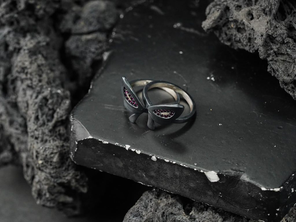 Valorant Clove Butterflies Signet Ring - Sterling Silver