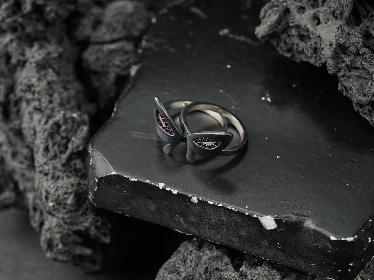 Valorant Clove Butterflies Signet Ring - Sterling Silver