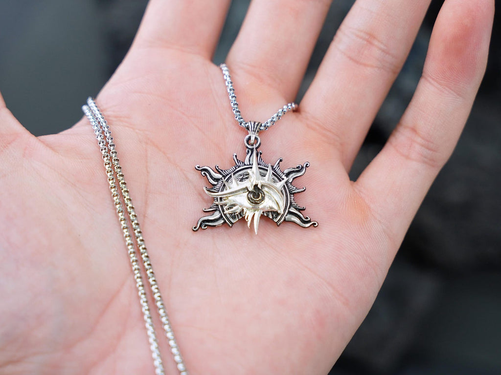 Baldur's Gate 3 Warlock Class Badge Necklace - 950 Silver