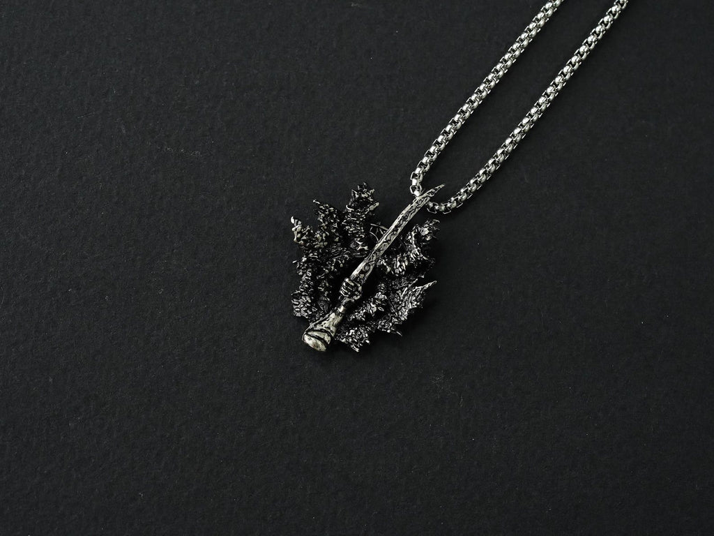 Elden Ring Rotten Winged Sword Talisman Necklace - 950 Silver