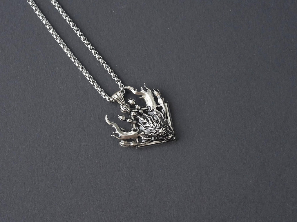 Final Fantasy XVI Eikon Ifrit Risen Necklace - 950 Silver