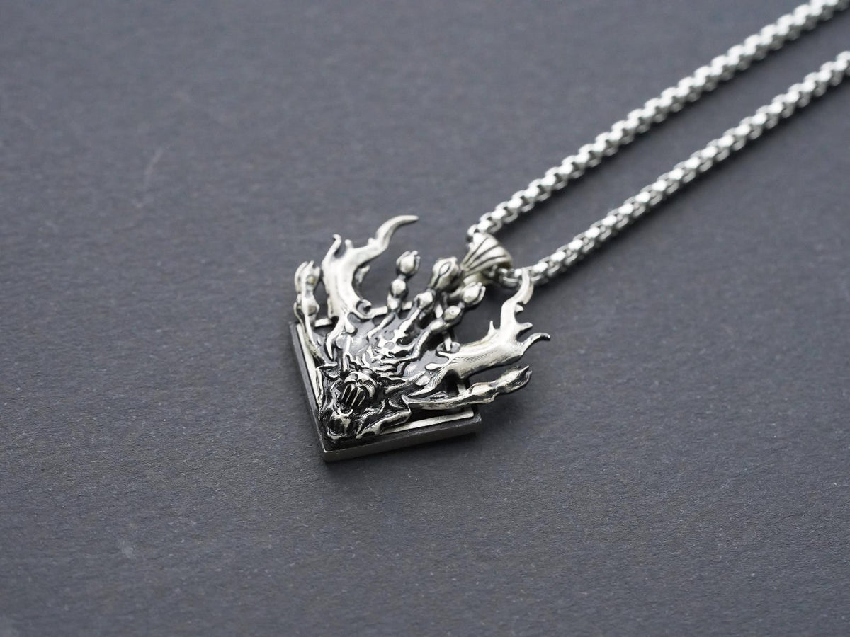 Final Fantasy XVI Eikon Ifrit Risen Necklace - 950 Silver
