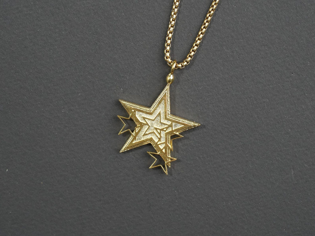 Final Fantasy VII Rebirth Star Pendant Necklace - 14K Gold Plated