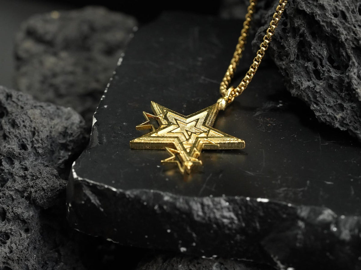 Final Fantasy VII Rebirth Star Pendant Necklace - 14K Gold Plated