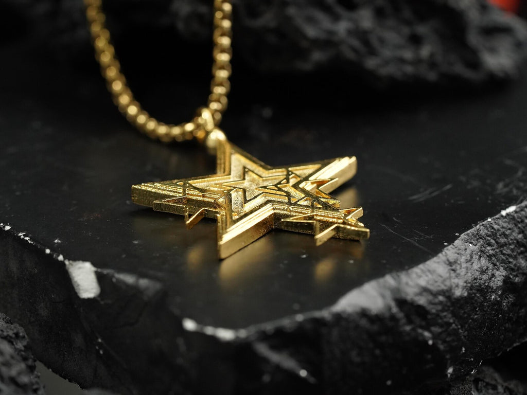 Final Fantasy VII Rebirth Star Pendant Necklace - 14K Gold Plated