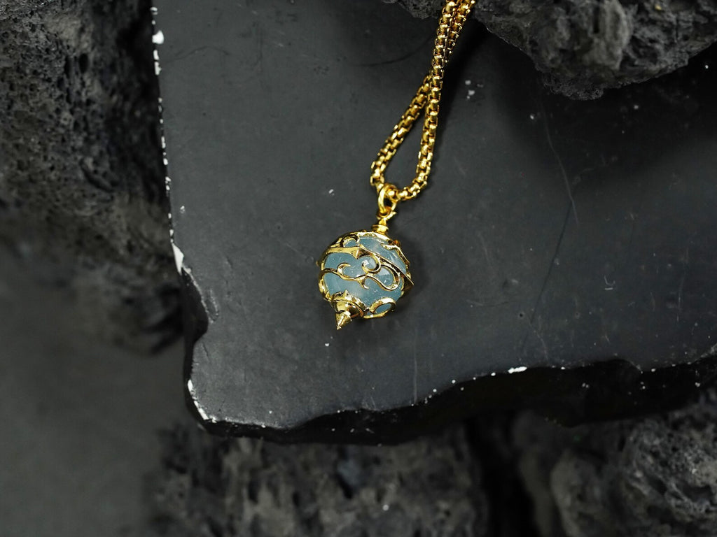 Palworld Legendary Pal Sphere Necklace - Blue (14K Gold Plated)