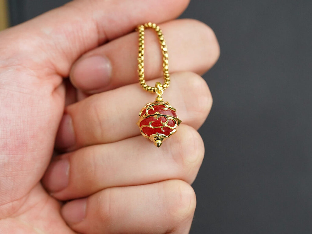 Palworld Legendary Pal Sphere Necklace - Red (14K Gold Plated)