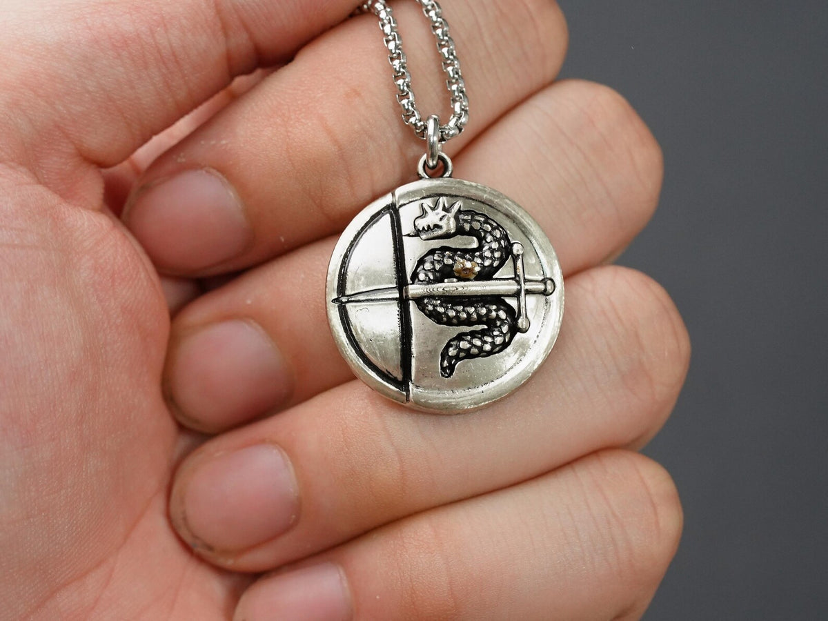 Metaphor: ReFantazio Heismay Badge Necklace - 950 Silver