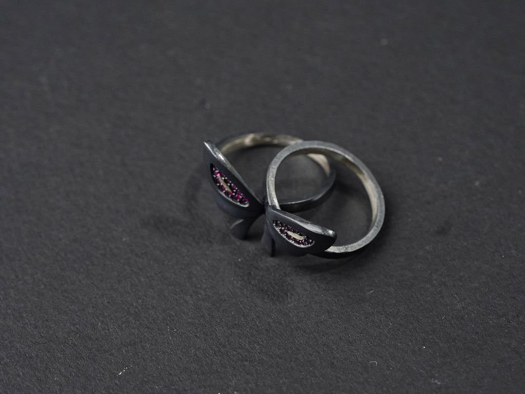 Valorant Clove Butterflies Signet Ring - Sterling Silver