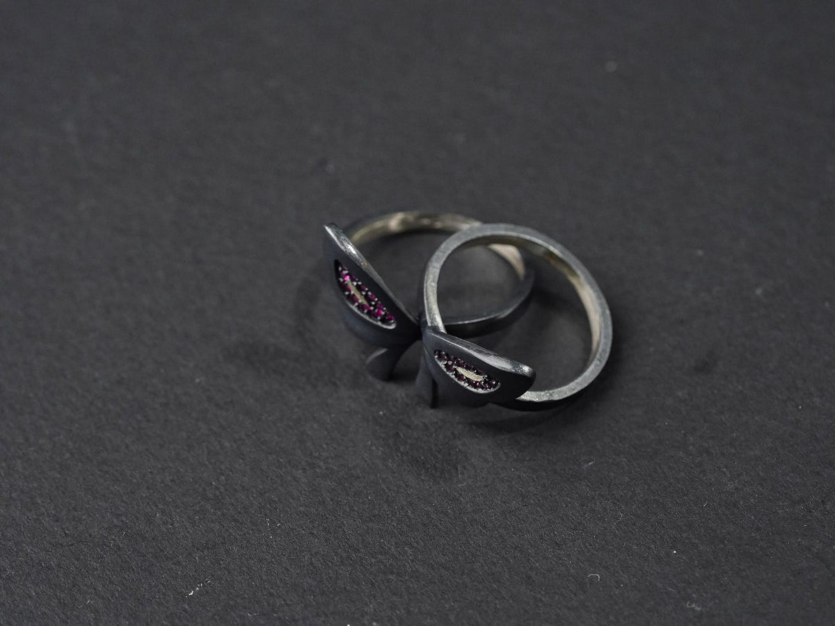 Valorant Clove Butterflies Signet Ring - Sterling Silver