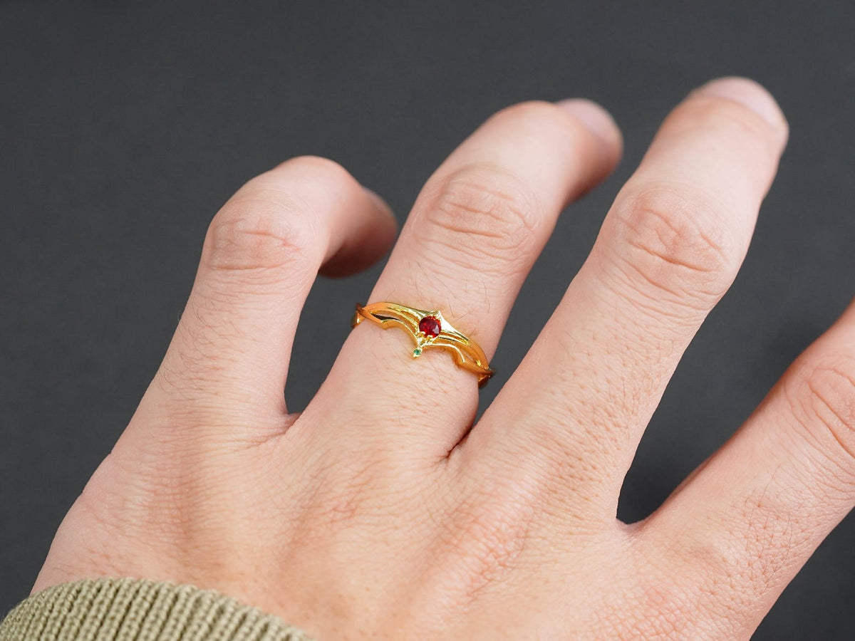 Final Fantasy VII Rebirth Circlet Ring - 14K Gold Plated