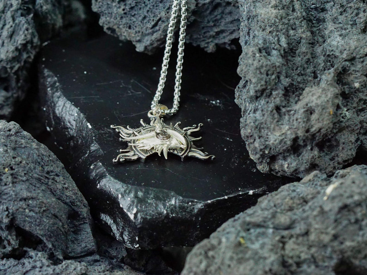 Baldur's Gate 3 Warlock Class Badge Necklace - 950 Silver