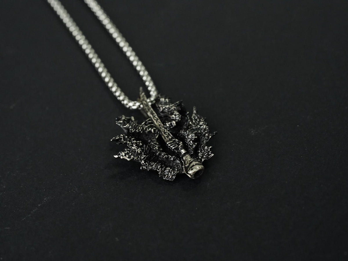 Elden Ring Rotten Winged Sword Talisman Necklace - 950 Silver