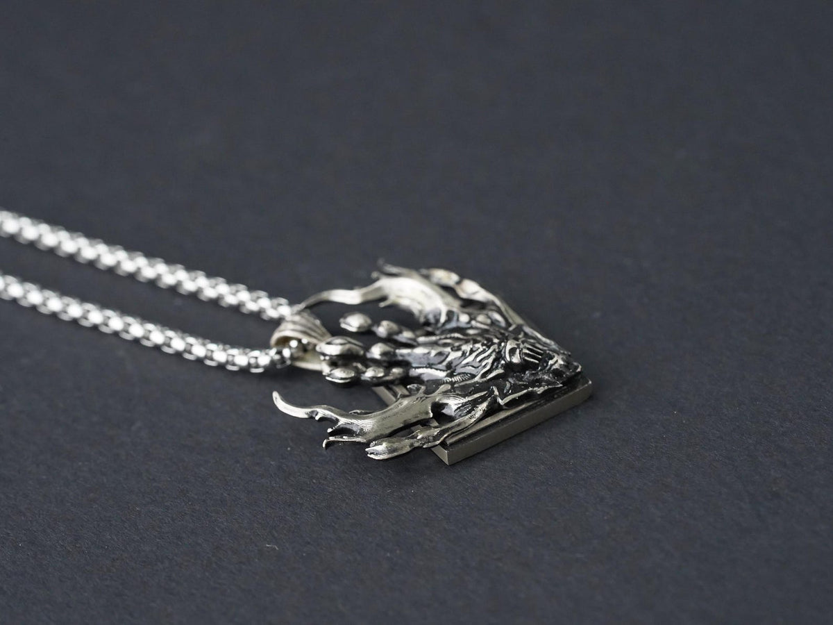 Final Fantasy XVI Eikon Ifrit Risen Necklace - 950 Silver