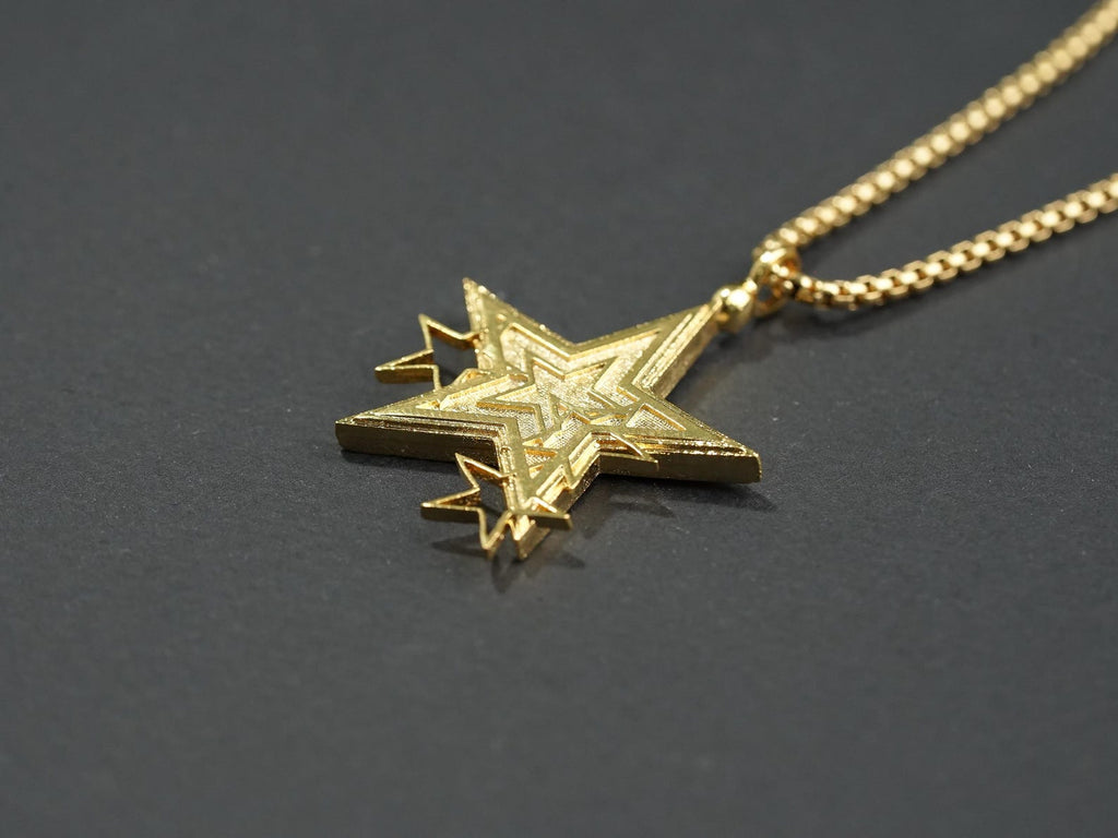 Final Fantasy VII Rebirth Star Pendant Necklace - 14K Gold Plated