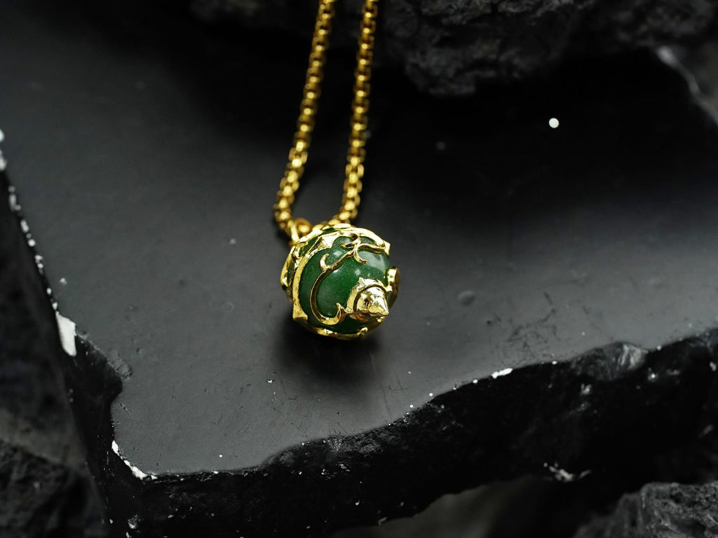 Palworld Legendary Pal Sphere Necklace - Green (14K Gold Plated)