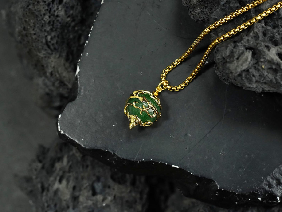 Palworld Legendary Pal Sphere Necklace - Green (14K Gold Plated)