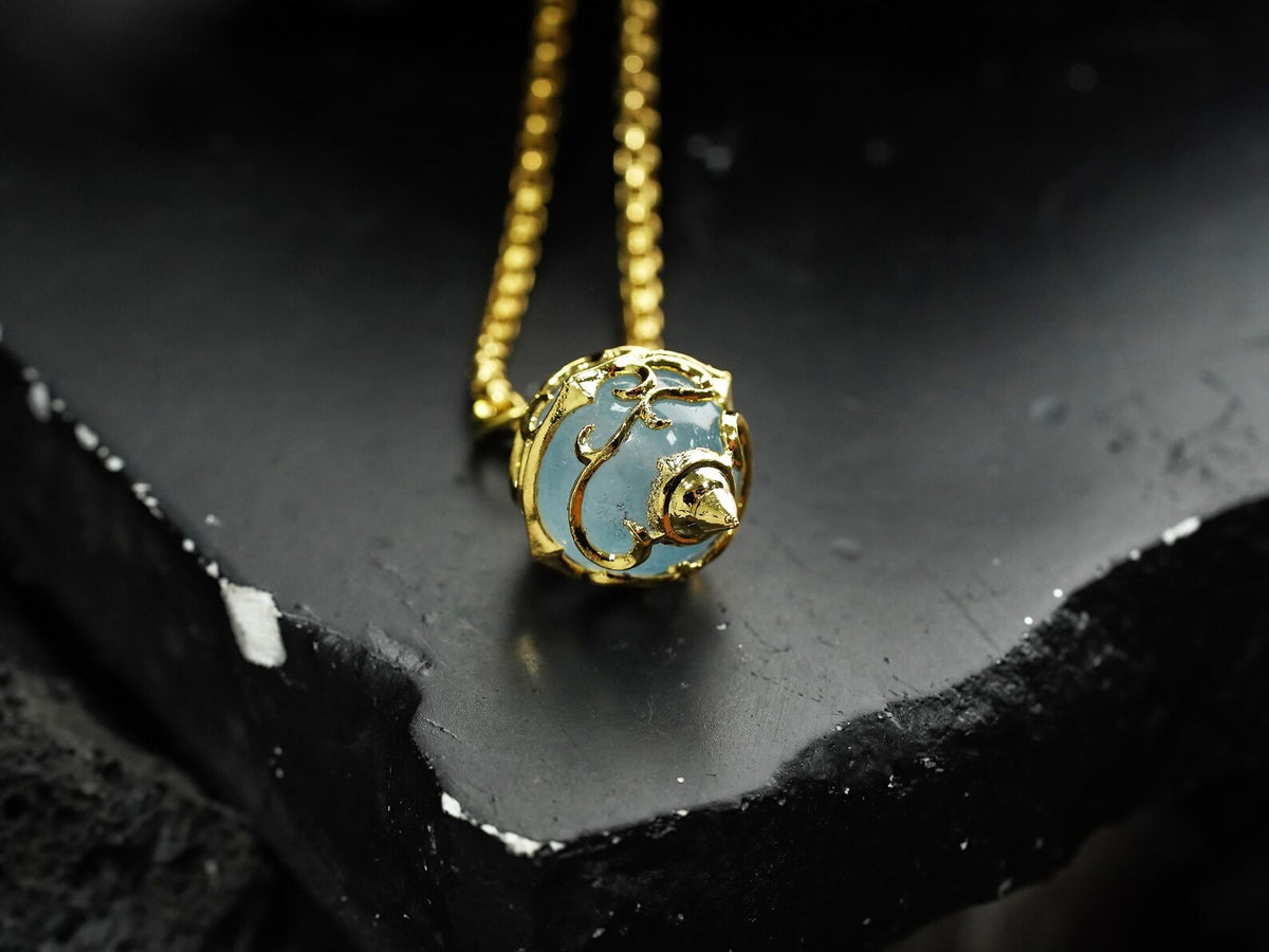 Palworld Legendary Pal Sphere Necklace - Blue (14K Gold Plated)