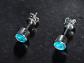 Valorant Waylay Stud Earrings with Blue Gem - 950 Silver