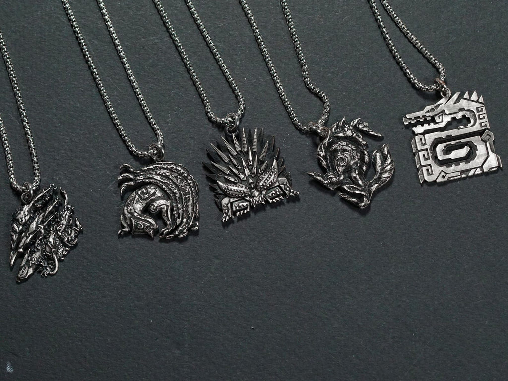 Monster Hunter Wilds Monster Emblem Necklace - 950 Silver