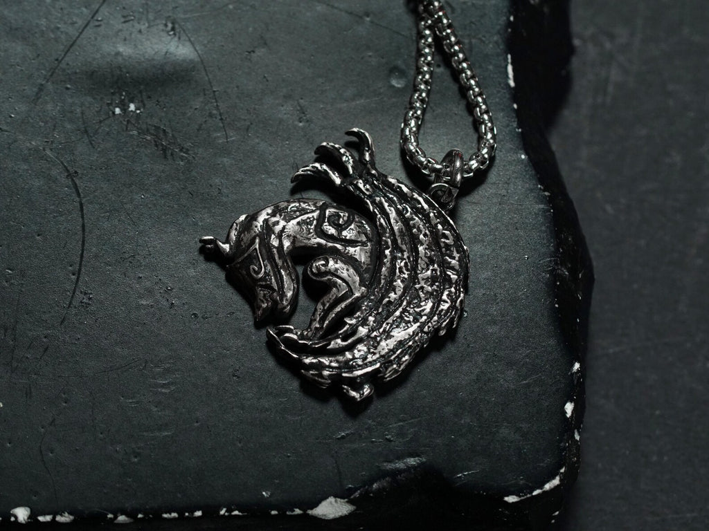 Monster Hunter Wilds Monster Emblem Necklace - 950 Silver