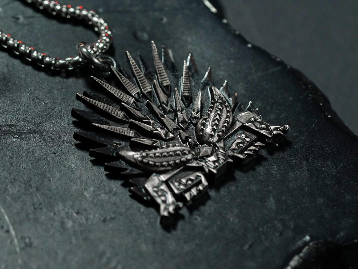 Monster Hunter Wilds Monster Emblem Necklace - 950 Silver