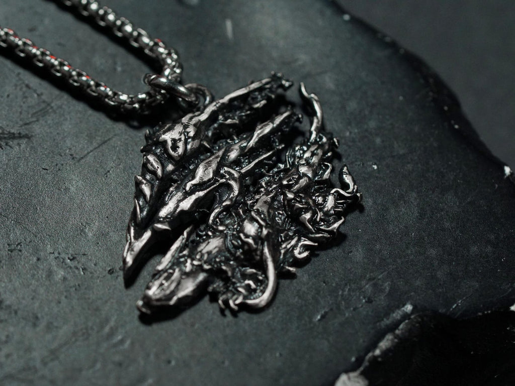 Monster Hunter Wilds Monster Emblem Necklace - 950 Silver
