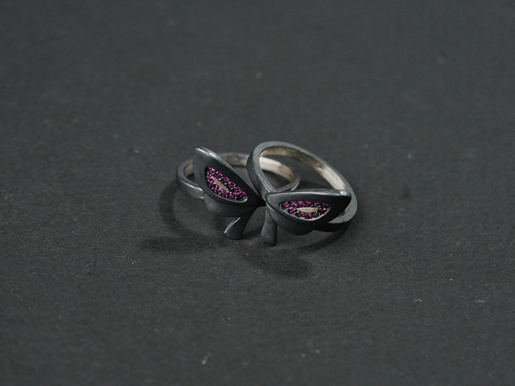 Valorant Clove Butterflies Signet Ring - Sterling Silver