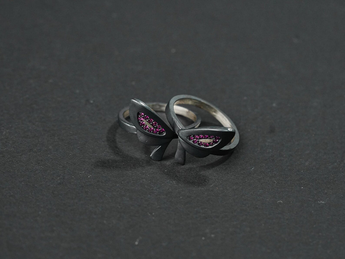 Valorant Clove Butterflies Signet Ring - Sterling Silver