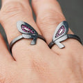 Valorant Clove Butterflies Signet Ring - Sterling Silver