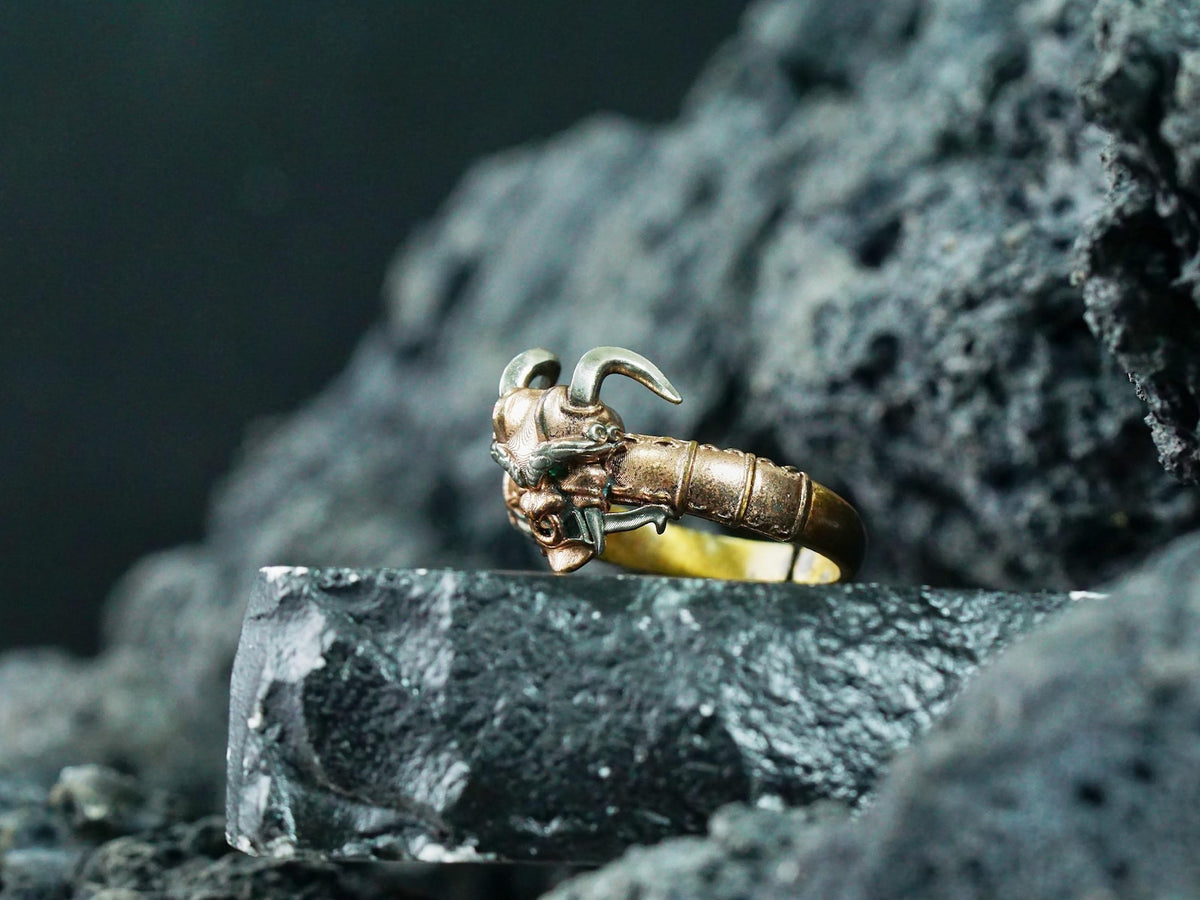 Valorant Oni Mask Samurai Ring - 950 Silver