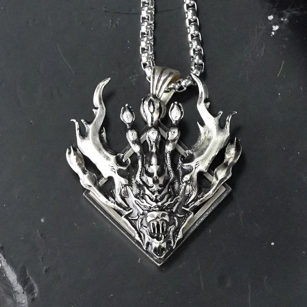 Final Fantasy XVI Eikon Ifrit Risen Necklace - 950 Silver