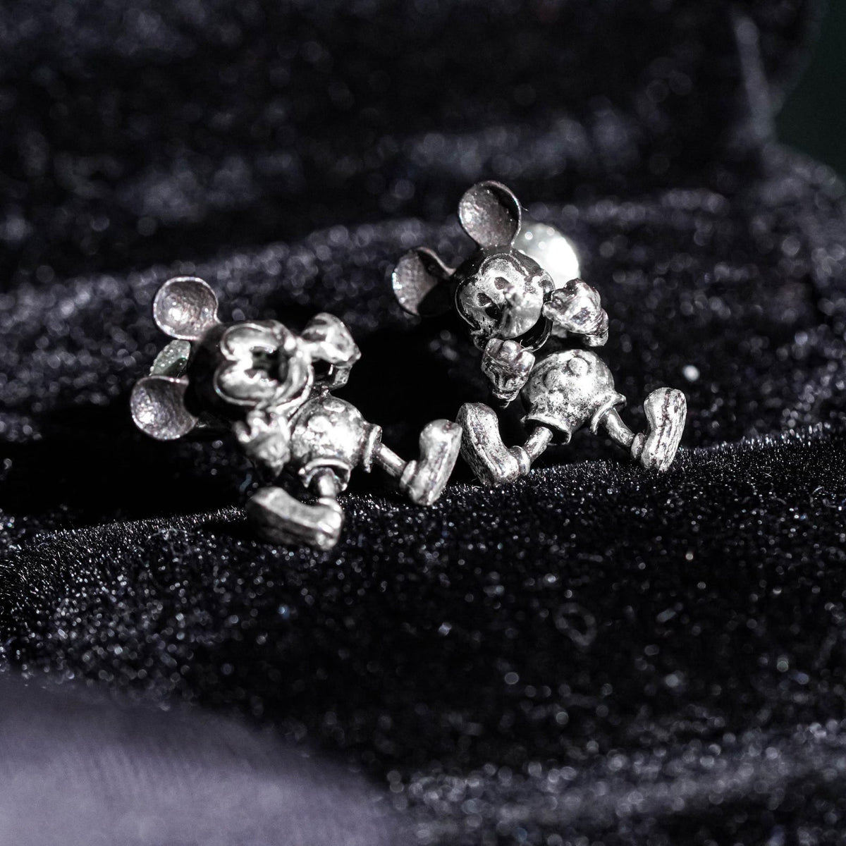 Mickey Mouse Silhouette Earrings - Sterling Silver
