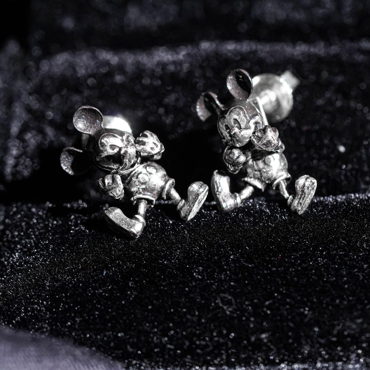 Mickey Mouse Silhouette Earrings - Sterling Silver