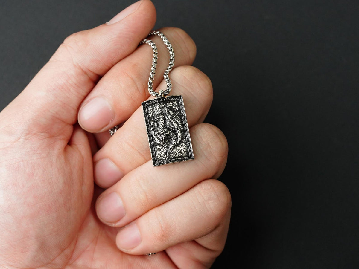 Elden Ring Dragoncrest Greatshield Talisman Necklace - 950 Silver