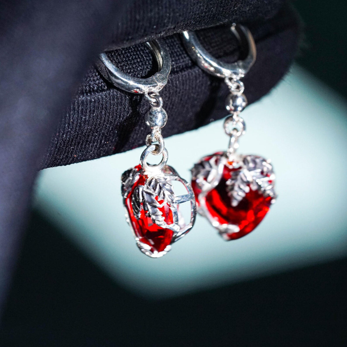 Baldur's Gate 3 Amulet of Greater Health Earrings - Sterling Silver
