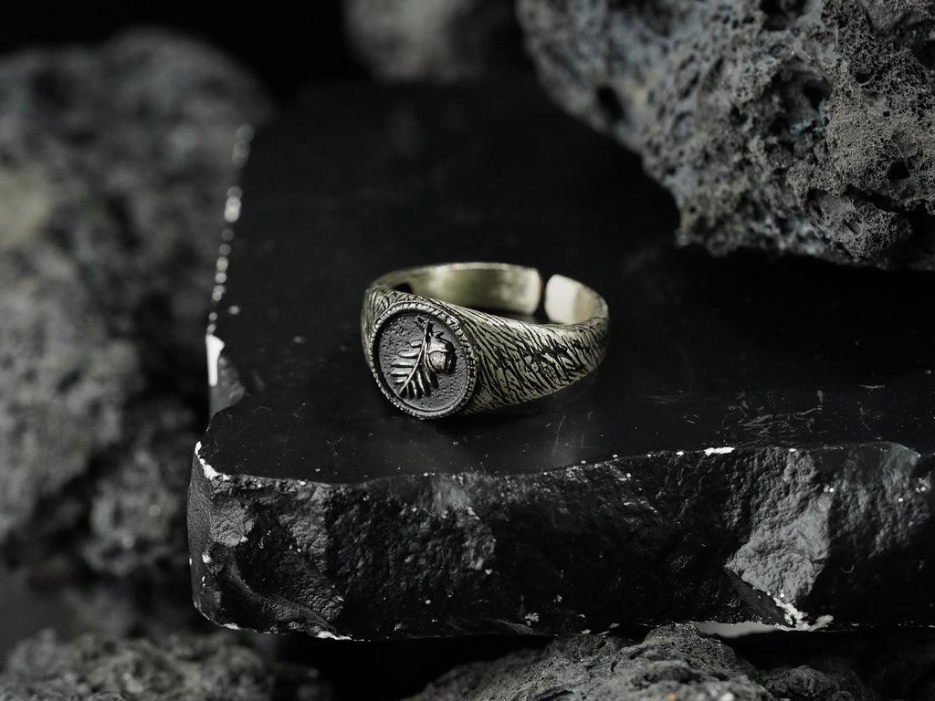 Baldur's Gate 3 Halsin Oak Leaf Ring - 950 Silver