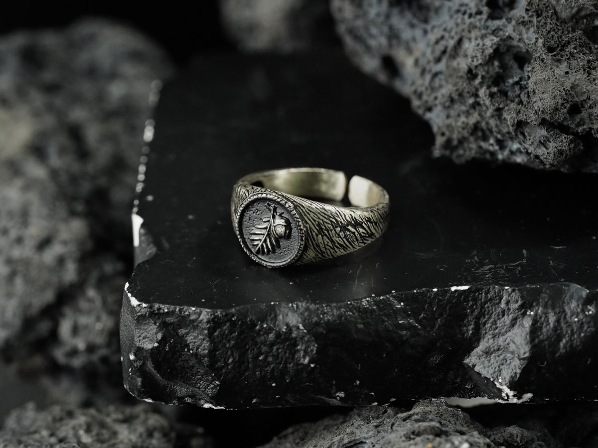 Baldur's Gate 3 Halsin Oak Leaf Ring - 950 Silver