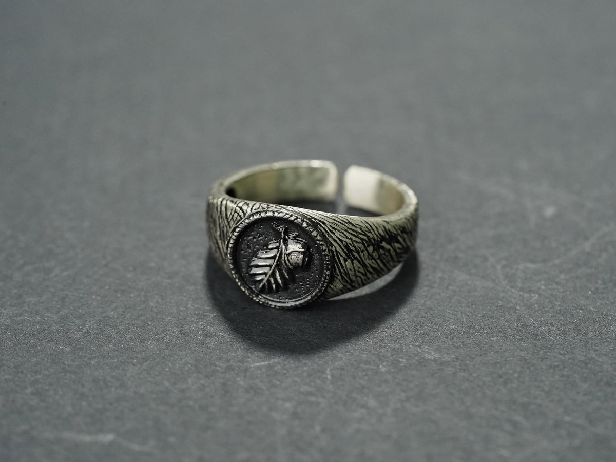 Baldur's Gate 3 Halsin Oak Leaf Ring - 950 Silver