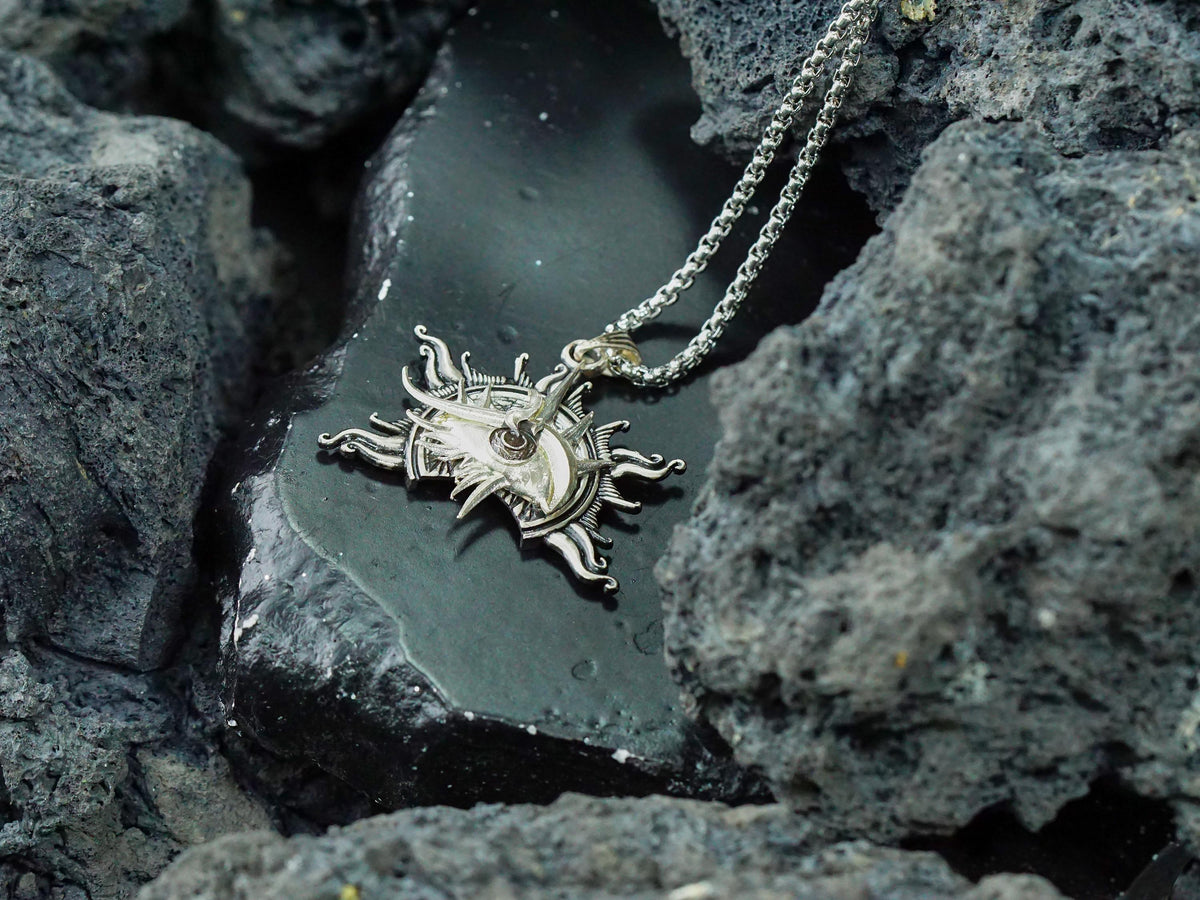 Baldur's Gate 3 Warlock Class Badge Necklace - 950 Silver