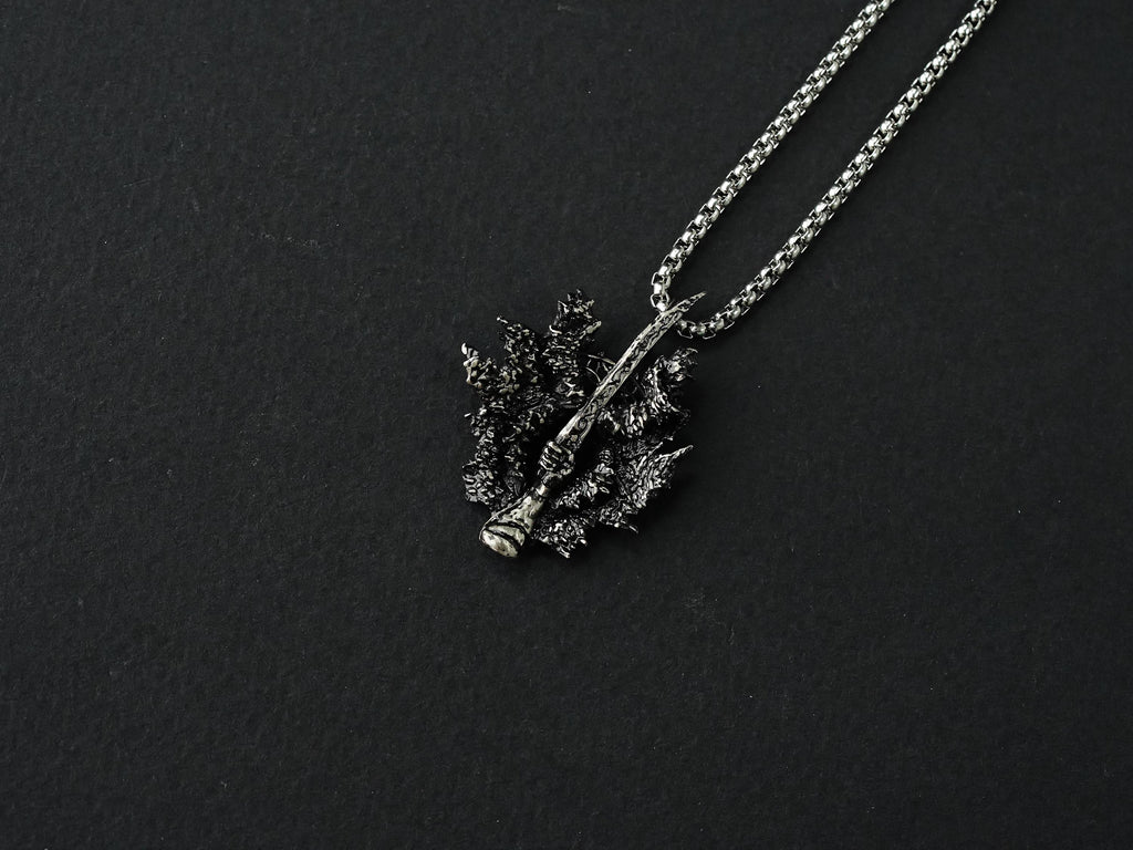 Elden Ring Rotten Winged Sword Talisman Necklace - 950 Silver