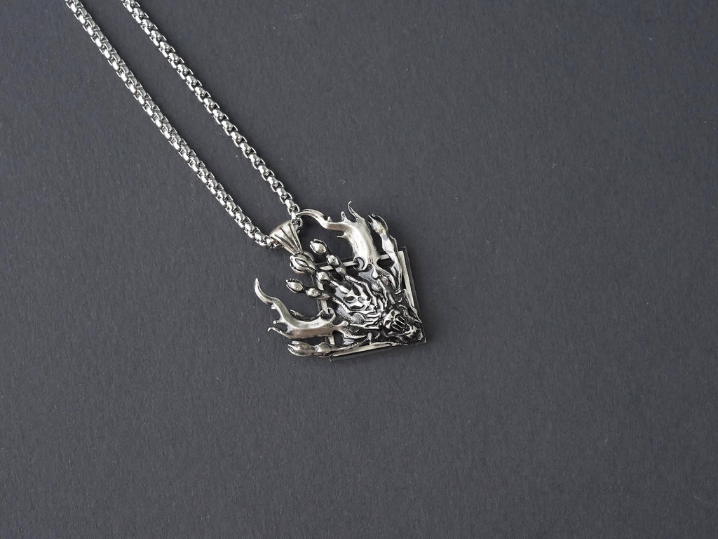 Final Fantasy XVI Eikon Ifrit Risen Necklace - 950 Silver