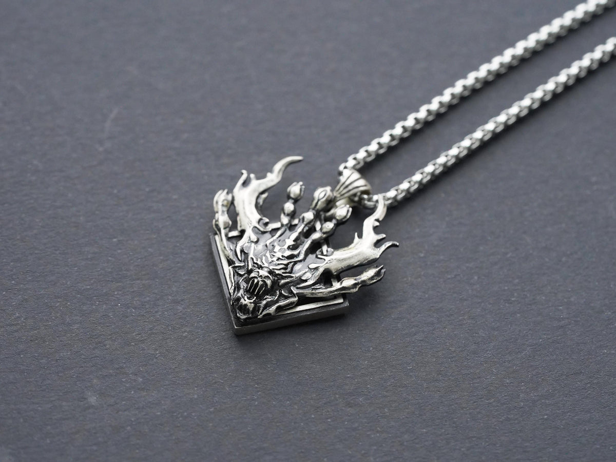 Final Fantasy XVI Eikon Ifrit Risen Necklace - 950 Silver