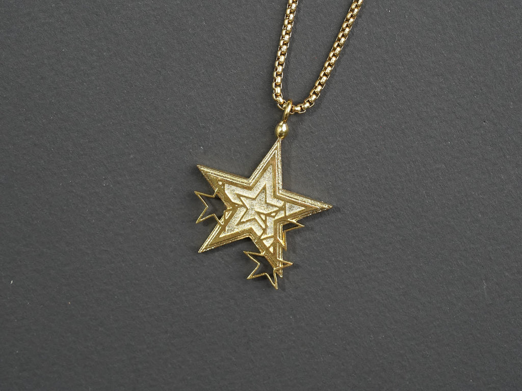 Final Fantasy VII Rebirth Star Pendant Necklace - 14K Gold Plated