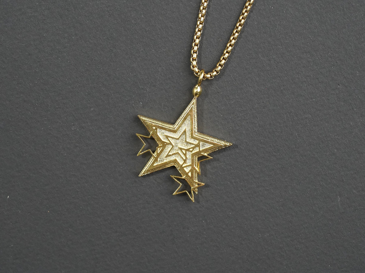 Final Fantasy VII Rebirth Star Pendant Necklace - 14K Gold Plated