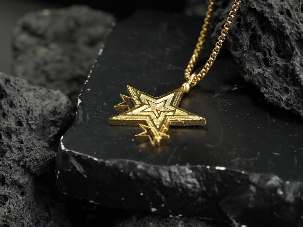 Final Fantasy VII Rebirth Star Pendant Necklace - 14K Gold Plated