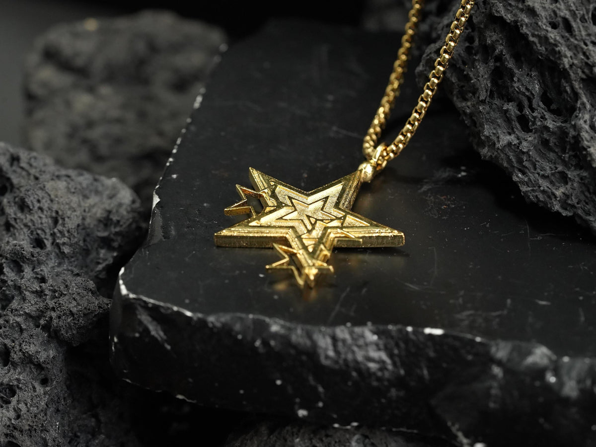Final Fantasy VII Rebirth Star Pendant Necklace - 14K Gold Plated